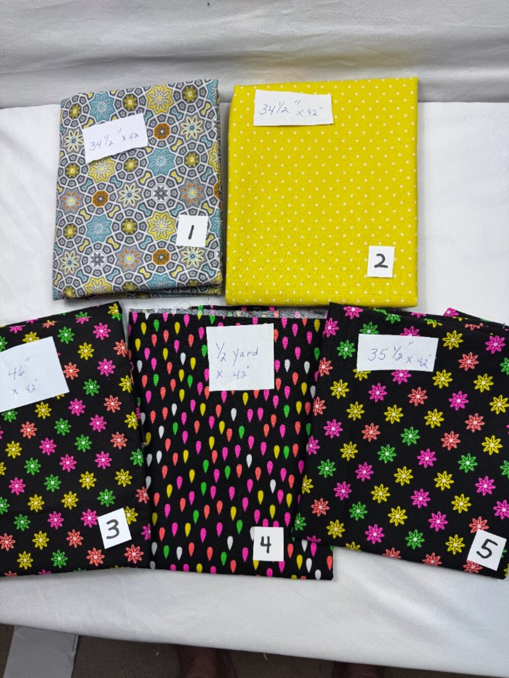 Fabric Cotton Multi Color Pre-Washed Great for Quilting and Crafts Totals 6 yds